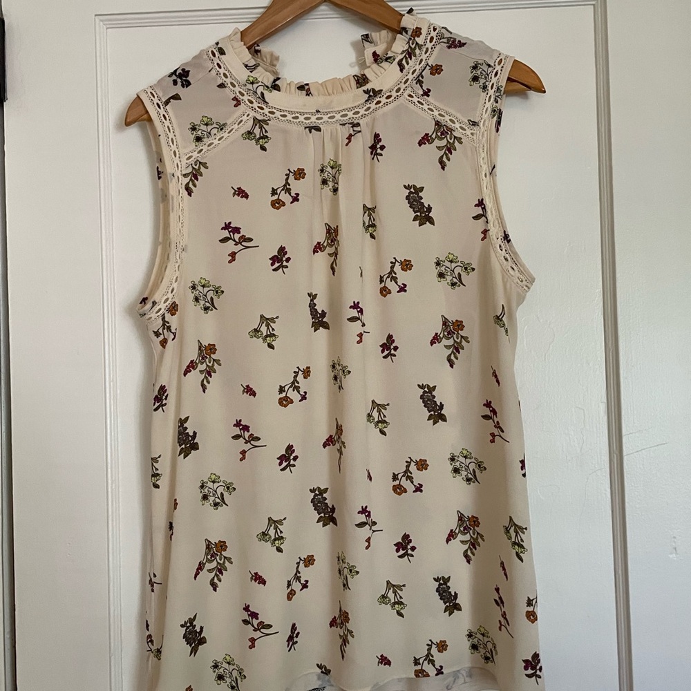 Floral Sleeveless Top - Cream